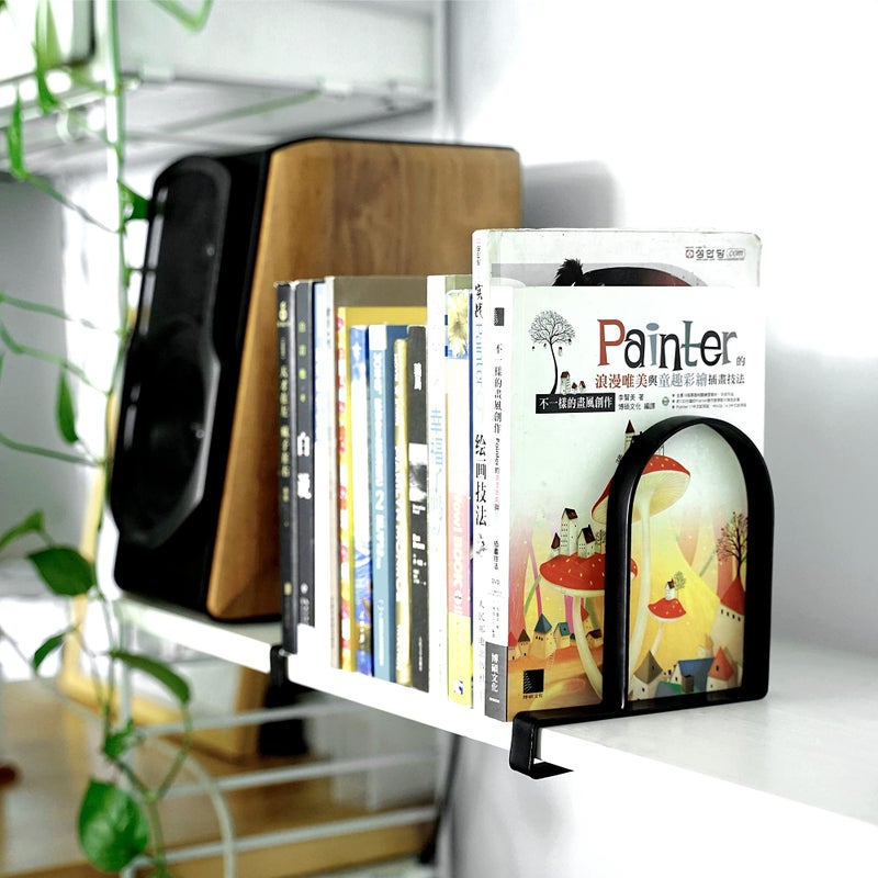 YANGSHUO Clamped Bookends for Shelves: Heavy-Duty Book Ends Book Shelf Holders - Non-Skid Bookends Stoppers Supports for Office Study Room - Image 4